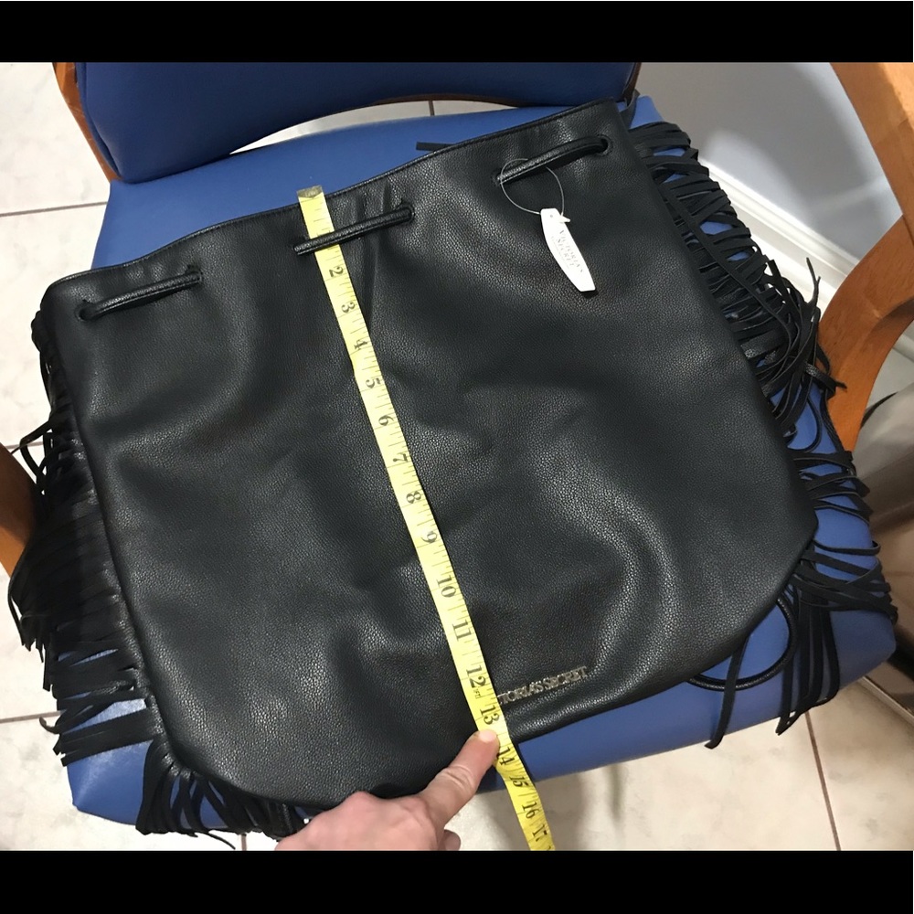 NWT VS faux leather fringed drawstring backpack - Picture 16 of 16